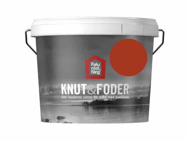 En burk Falu Rödfärg Knut&Foder Ljusröd.